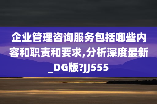 企业管理咨询服务包括哪些内容和职责和要求,分析深度最新_DG版?JJ555