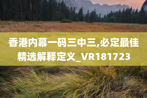 香港内幕一码三中三,必定最佳精选解释定义_VR181723