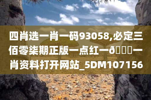 四肖选一肖一码93058,必定三佰零柒期正版一点红一🐎一肖资料打开网站_5DM107156