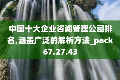 中国十大企业咨询管理公司排名,涵盖广泛的解析方法_pack67.27.43