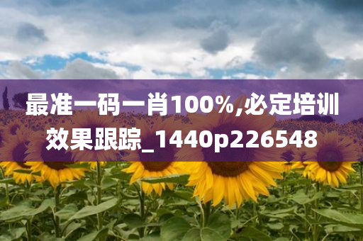 最准一码一肖100%,必定培训效果跟踪_1440p226548