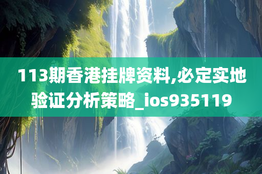 113期香港挂牌资料,必定实地验证分析策略_ios935119