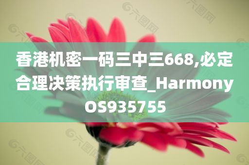 香港机密一码三中三668,必定合理决策执行审查_HarmonyOS935755