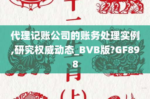 代理记账公司的账务处理实例,研究权威动态_BVB版?GF898