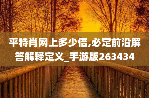 平特肖网上多少倍,必定前沿解答解释定义_手游版263434