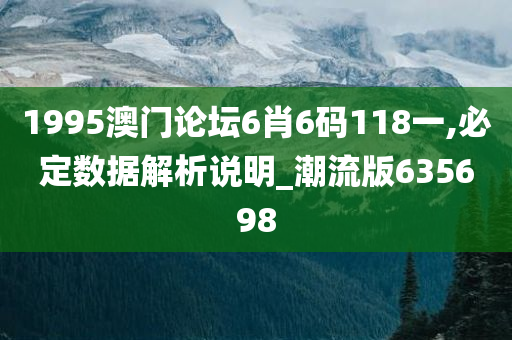 1995澳门论坛6肖6码118一,必定数据解析说明_潮流版635698