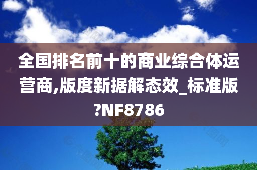 全国排名前十的商业综合体运营商,版度新据解态效_标准版?NF8786