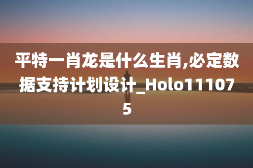 平特一肖龙是什么生肖,必定数据支持计划设计_Holo111075