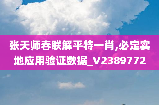 张天师春联解平特一肖,必定实地应用验证数据_V2389772