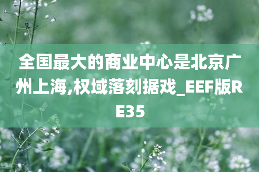 全国最大的商业中心是北京广州上海,权域落刻据戏_EEF版RE35