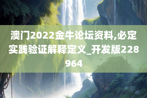 澳门2022金牛论坛资料,必定实践验证解释定义_开发版228964