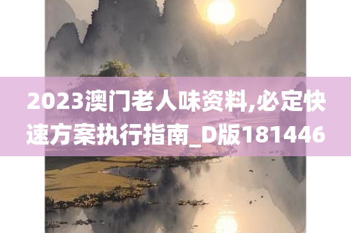 2023澳门老人味资料,必定快速方案执行指南_D版181446