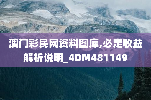 澳门彩民网资料图库,必定收益解析说明_4DM481149