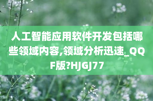 人工智能应用软件开发包括哪些领域内容,领域分析迅速_QQF版?HJGJ77