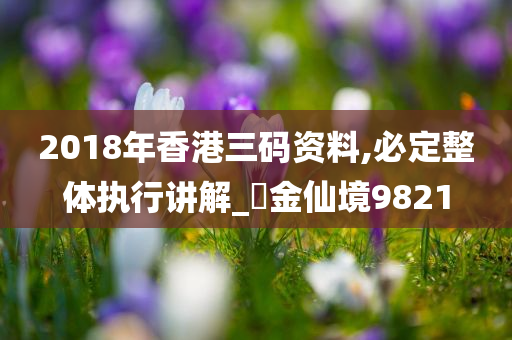 2018年香港三码资料,必定整体执行讲解_‌金仙境9821