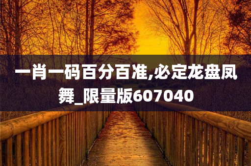 一肖一码百分百准,必定龙盘凤舞_限量版607040