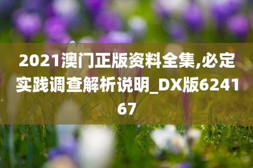 2021澳门正版资料全集,必定实践调查解析说明_DX版624167