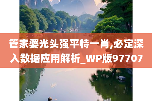 管家婆光头强平特一肖,必定深入数据应用解析_WP版977070