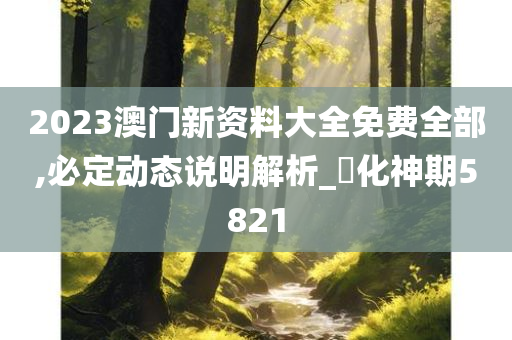 2023澳门新资料大全免费全部,必定动态说明解析_‌化神期5821