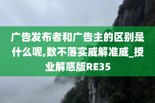 广告发布者和广告主的区别是什么呢,数不落实威解准威_授业解惑版RE35