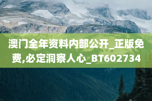 澳门全年资料内部公开_正版免费,必定洞察人心_BT602734