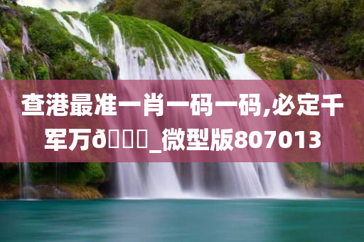 查港最准一肖一码一码,必定千军万🐎_微型版807013