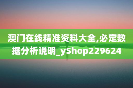 澳门在线精准资料大全,必定数据分析说明_yShop229624