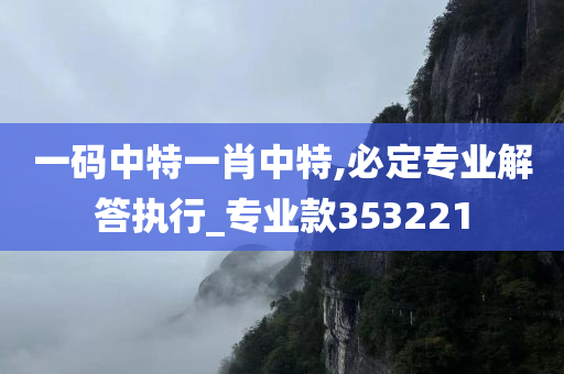 一码中特一肖中特,必定专业解答执行_专业款353221