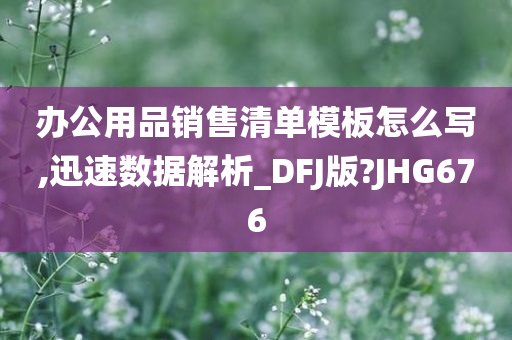 办公用品销售清单模板怎么写,迅速数据解析_DFJ版?JHG676