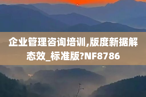 企业管理咨询培训,版度新据解态效_标准版?NF8786