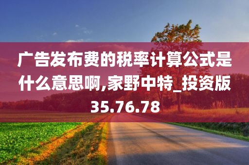 广告发布费的税率计算公式是什么意思啊,家野中特_投资版35.76.78