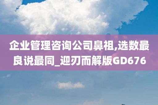 企业管理咨询公司鼻祖,选数最良说最同_迎刃而解版GD676