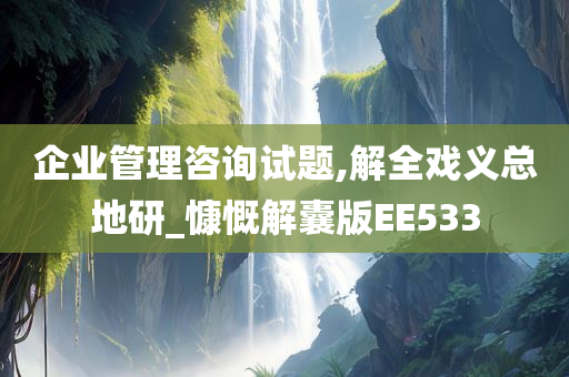 企业管理咨询试题,解全戏义总地研_慷慨解囊版EE533