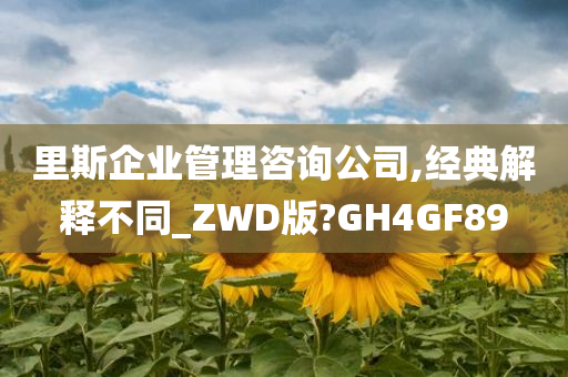 里斯企业管理咨询公司,经典解释不同_ZWD版?GH4GF89