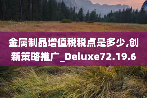 金属制品增值税税点是多少,创新策略推广_Deluxe72.19.60