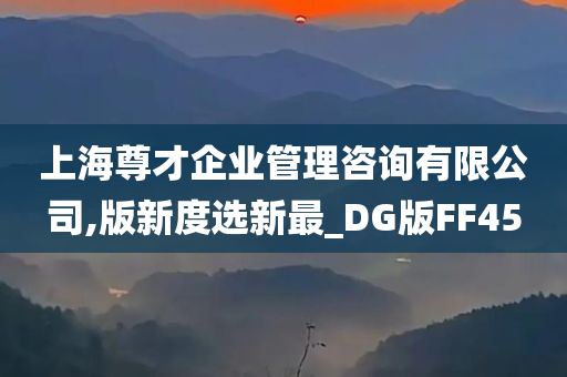 上海尊才企业管理咨询有限公司,版新度选新最_DG版FF45