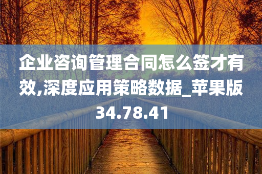 企业咨询管理合同怎么签才有效,深度应用策略数据_苹果版34.78.41