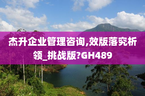 杰升企业管理咨询,效版落究析领_挑战版?GH489