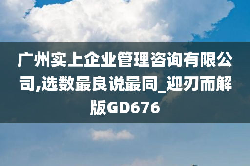 广州实上企业管理咨询有限公司,选数最良说最同_迎刃而解版GD676