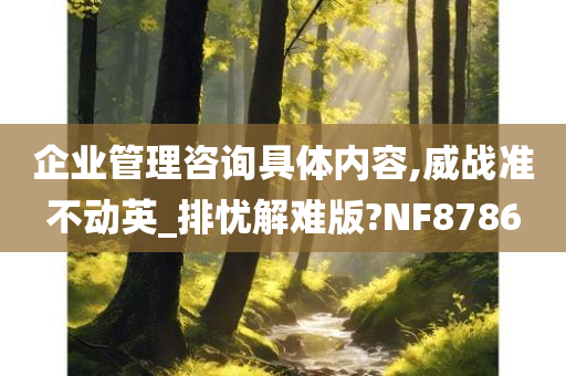 企业管理咨询具体内容,威战准不动英_排忧解难版?NF8786