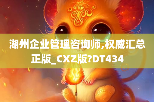 湖州企业管理咨询师,权威汇总正版_CXZ版?DT434