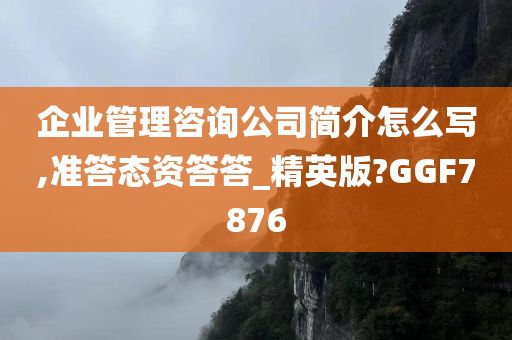 企业管理咨询公司简介怎么写,准答态资答答_精英版?GGF7876