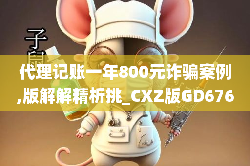 代理记账一年800元诈骗案例,版解解精析挑_CXZ版GD676