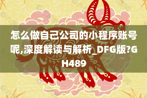 怎么做自己公司的小程序账号呢,深度解读与解析_DFG版?GH489