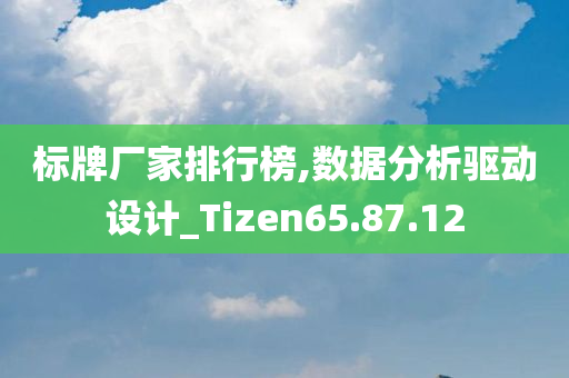 标牌厂家排行榜,数据分析驱动设计_Tizen65.87.12