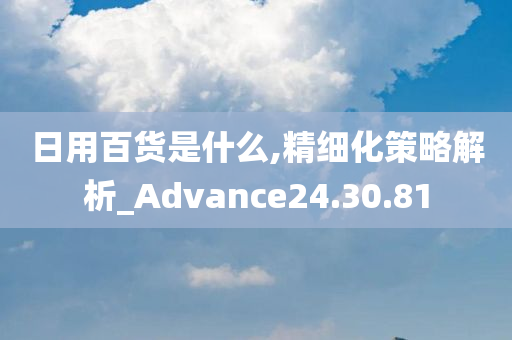 日用百货是什么,精细化策略解析_Advance24.30.81