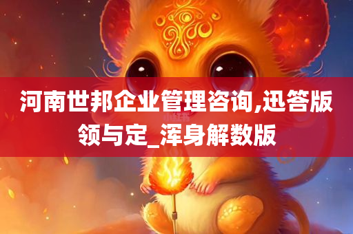 河南世邦企业管理咨询,迅答版领与定_浑身解数版