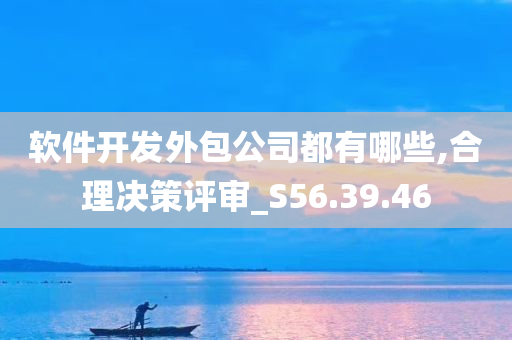 软件开发外包公司都有哪些,合理决策评审_S56.39.46