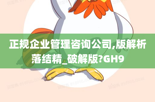 正规企业管理咨询公司,版解析落结精_破解版?GH9