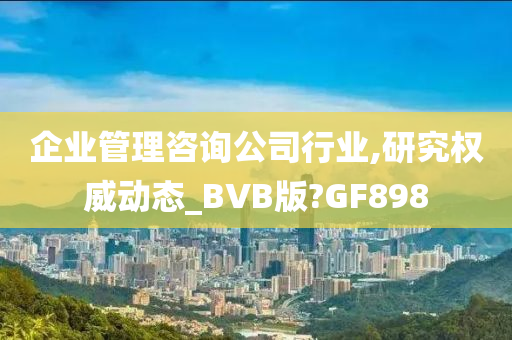 企业管理咨询公司行业,研究权威动态_BVB版?GF898